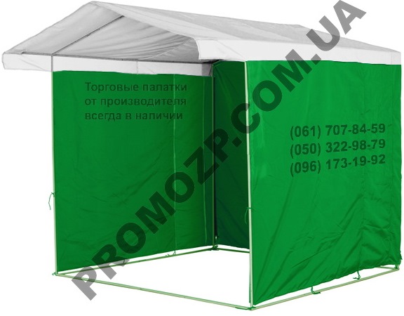 Торговая палатка "Люкс" бело-зеленая торговые палатки, купить хорошую палатку для торговли (2)